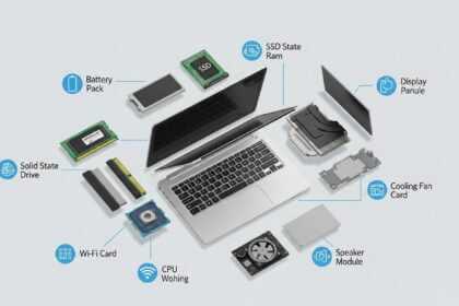 imagem demonstrando peças essenciais em notebooks para programadores
