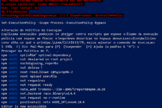 imagem do powershell mostrando um erro ao instalar o N8N