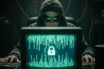 Representação visual da vulnerabilidade Unity Android, com um personagem hacker em frente a um código, simbolizando o risco da CVE-2025-59489.